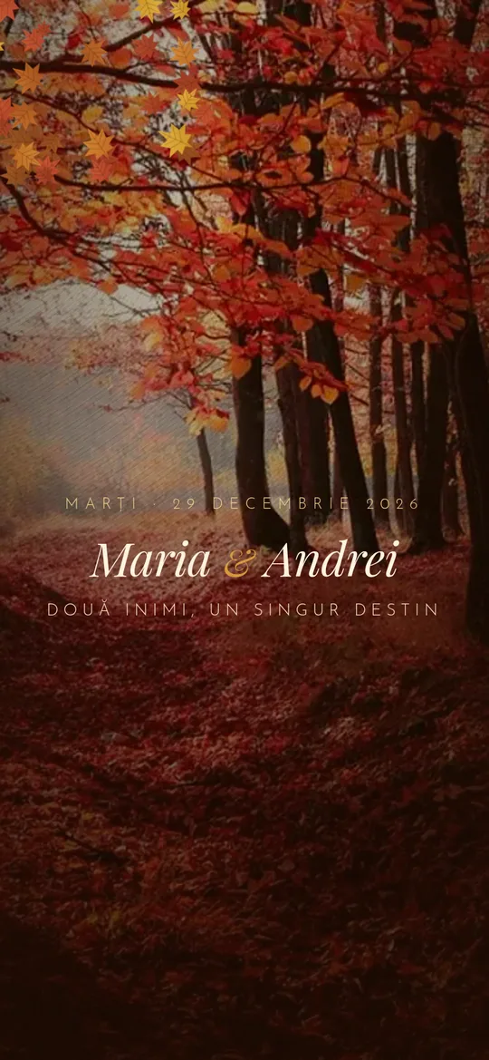 Invitație de nuntă Autumn Romance