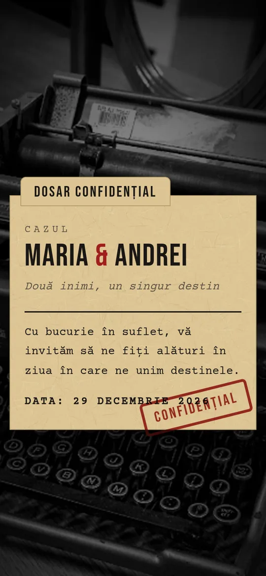 Invitație de nuntă Film Noir